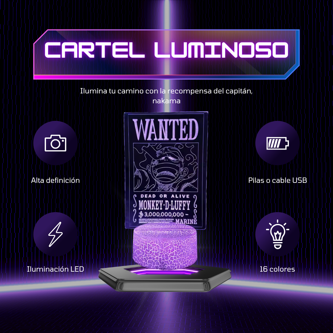 Cartel de Recompensa Luminoso