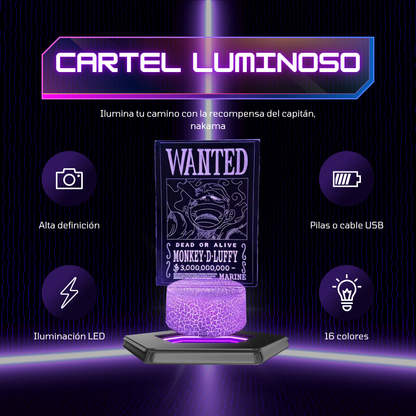 Cartel de Recompensa Luminoso
